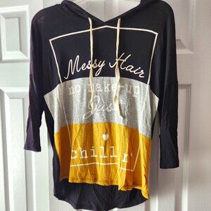 Hooded T-Shirt 3/4 Sleeve